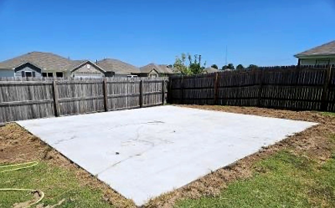 Concrete pad installation in Tulsa