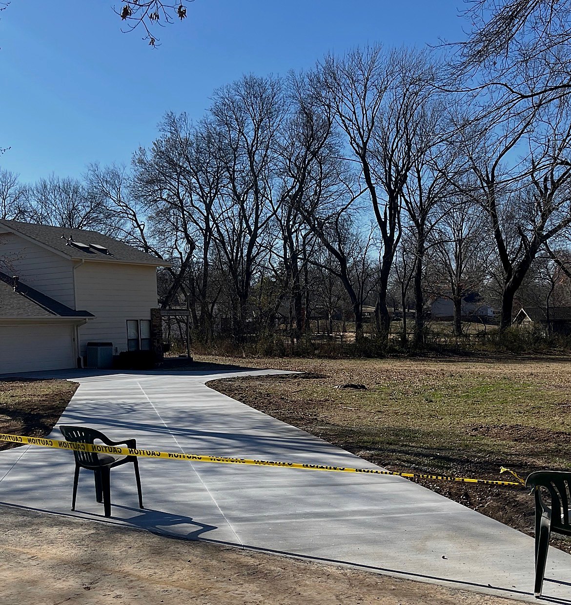 Curved driveway replacement after photo in Broken Arrow