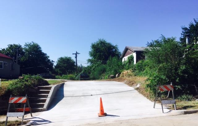 Before and after driveway replacement Tulsa