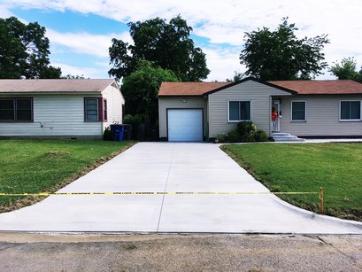 New residential concrete driveway installation Tulsa Oklahoma